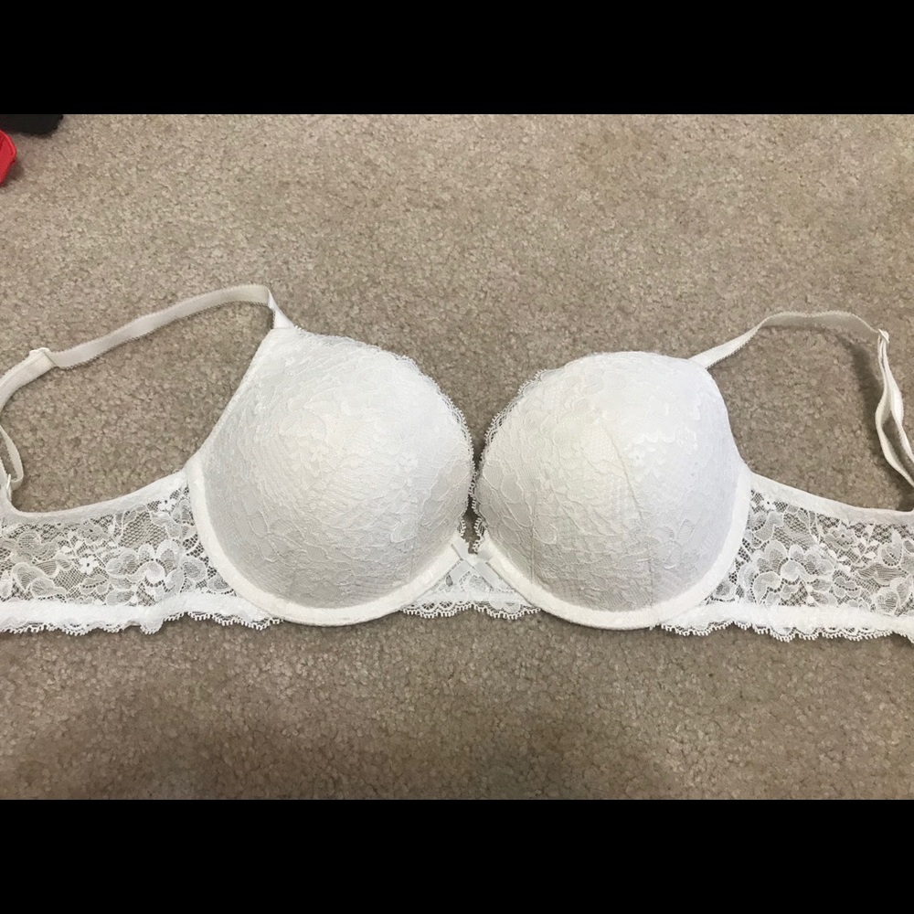 VS Dream Angels White Lace Push-up Bra 32D